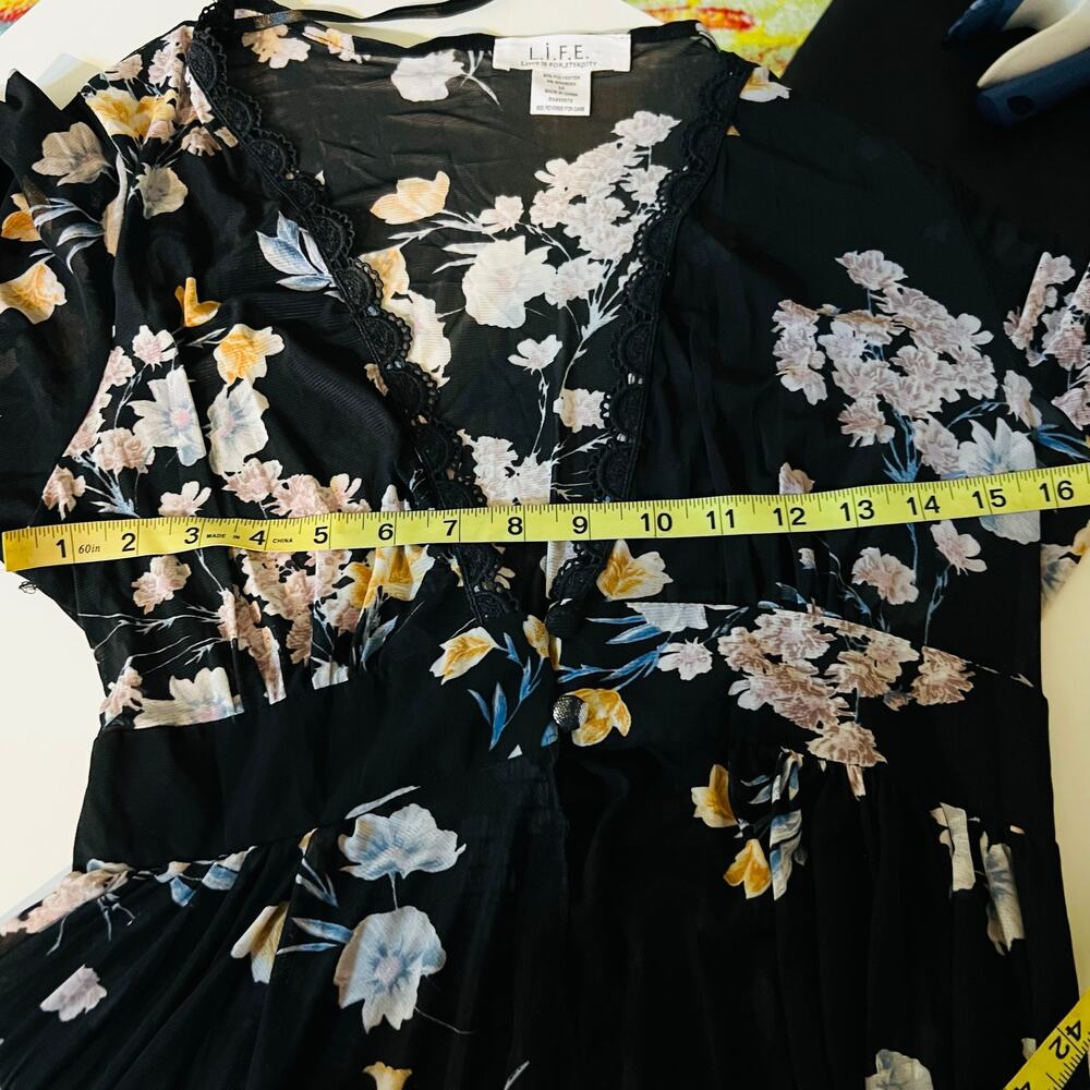 Life Is For Eternity Floral V Neck Hi Low Kimono Maxi Top Size M Medium NWT - Picture 5 of 6